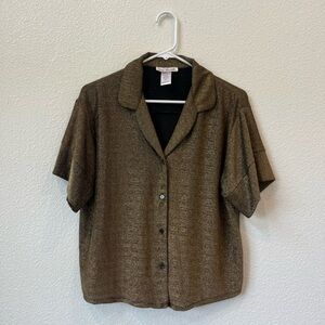 Linea Donatella Metallic Black Blouse